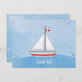 Baby Watercolor Ship Ahoy Es ist ein Junge Vielen  Postkarte