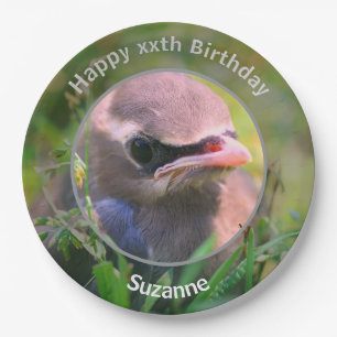 Baby Waxwing Bird Personalisiert Geburtstagsparty Pappteller