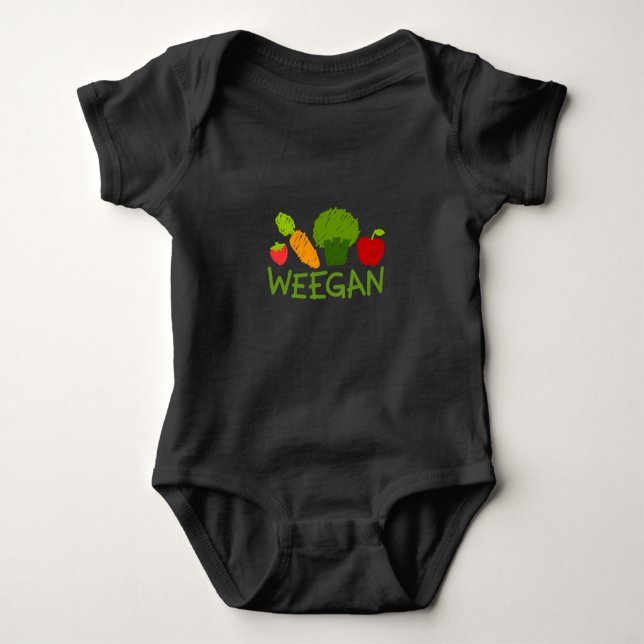 Baby Weegan Bodysuit - Dunkelheit Baby Strampler (Vorderseite)