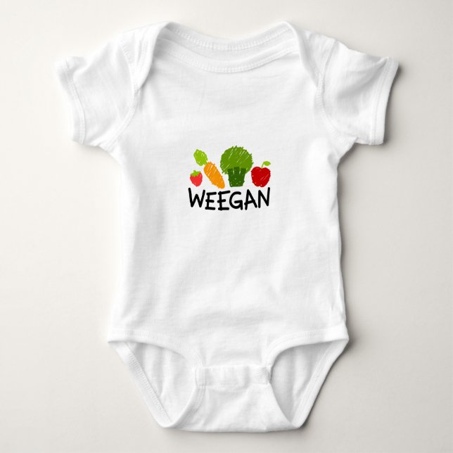 Baby Weegan Bodysuit - Licht Baby Strampler (Vorderseite)