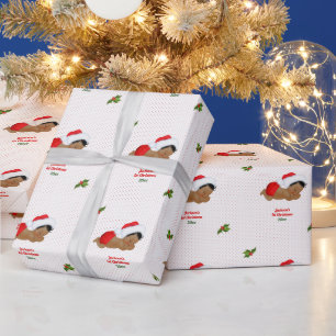 Baby-Weihnachts-Rot-Santa-Hut-Punkt-Geschenkpapier Geschenkpapier