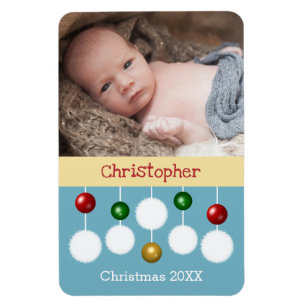 Baby Weihnachtsjahr Sake Blau Foto Magnet