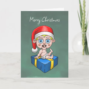 Baby Weihnachtsmann am Heiligen Abend Feiertagskarte