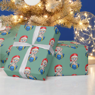 Baby Weihnachtsmann Geschenkpapier