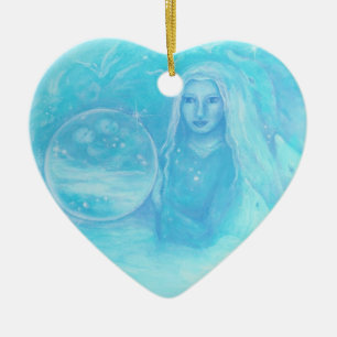 BABY-Weihnachtsverzierung des Türkis-Engels-w Keramik Ornament