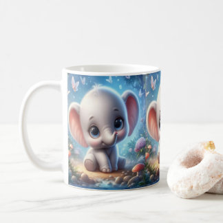 Baby Weißer Elefant Blumen-Tasse Kaffeetasse