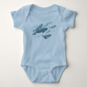 Baby-Weißwal-Wal-T - Shirt-niedliche Wal-Kunst Baby Strampler