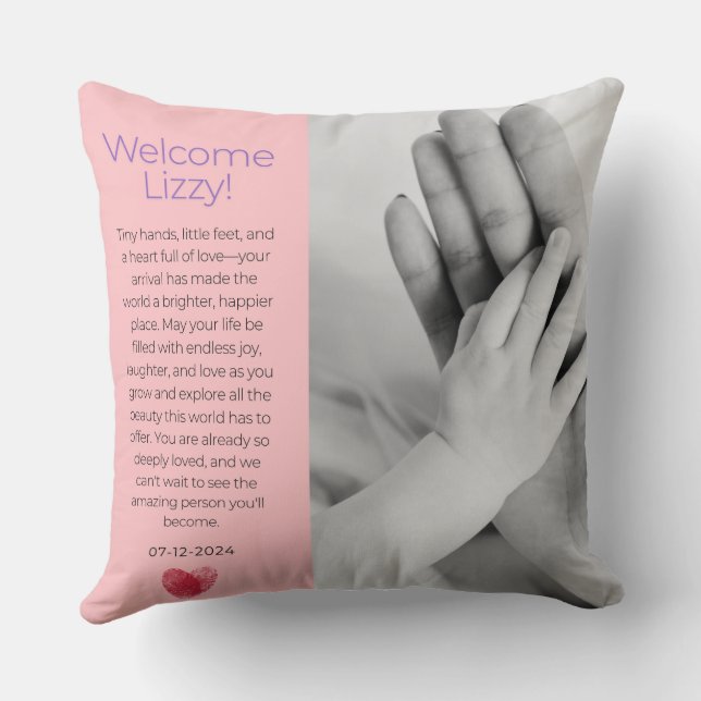 Baby Welcome Pillow Kissen (Rückseite)