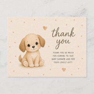 Baby Welpen Hund Baby Shower Danke Postkarte