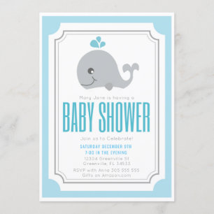 Baby Whale Baby Dusche Einladung