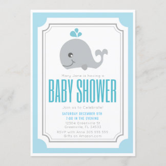 Baby Whale Baby Dusche Einladung