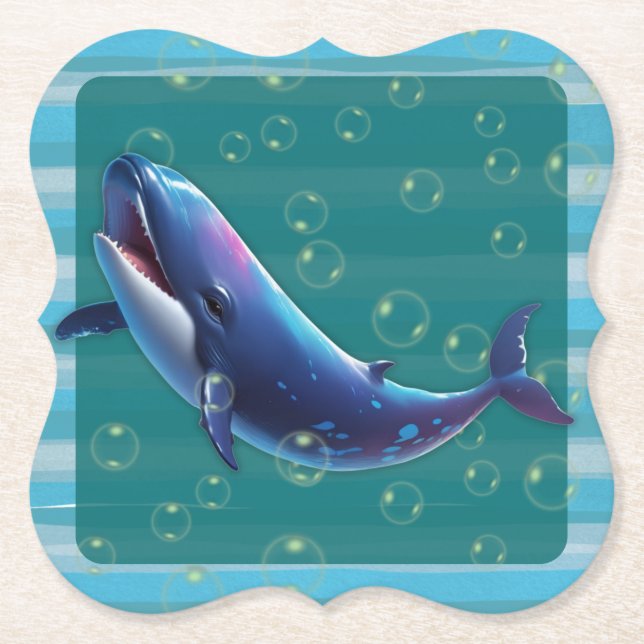 Baby Whale Paper Coasters Untersetzer (Vorderseite)