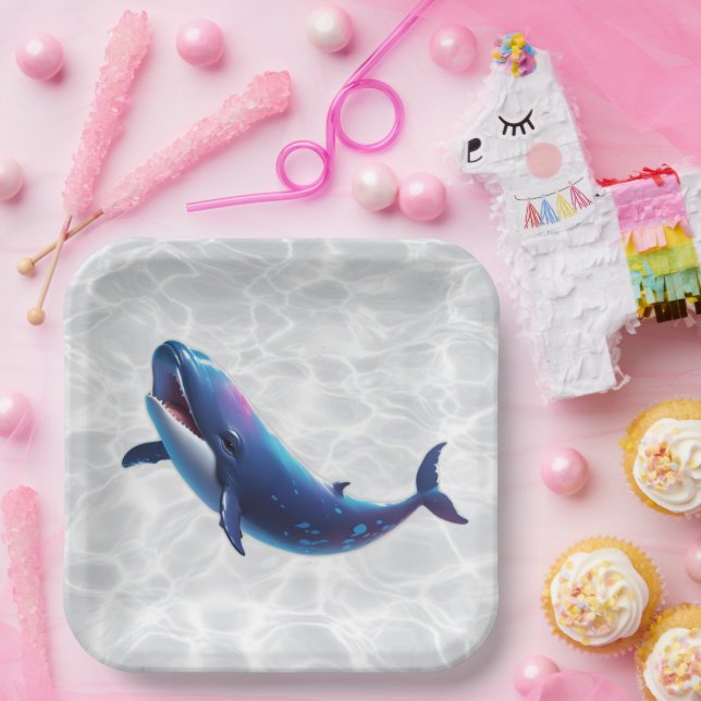 Baby Whale Platter Pappteller (Party)