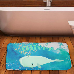 Baby Whale Sparkle Blue Nautical Personal Kinderzi Badematte