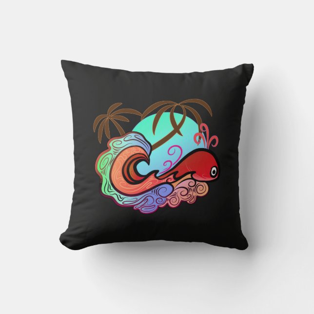 Baby Whale Surfer Kissen (Vorderseite)