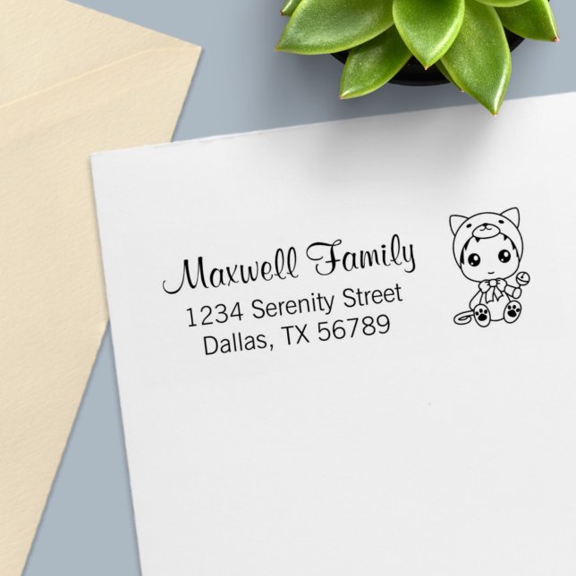 Baby White Cat Costume Familienadresse Permastempel (Von Creator hochgeladen)