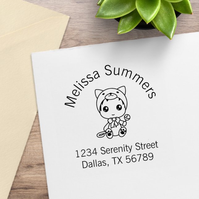 Baby White Cat Jumpsuit Araddress Gummistempel (Von Creator hochgeladen)