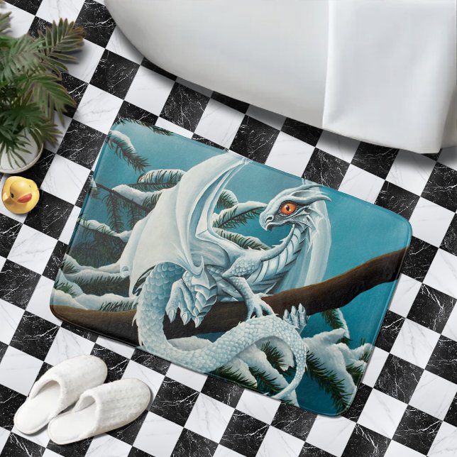 Baby White Winter Dragon Badematte (Von Creator hochgeladen)
