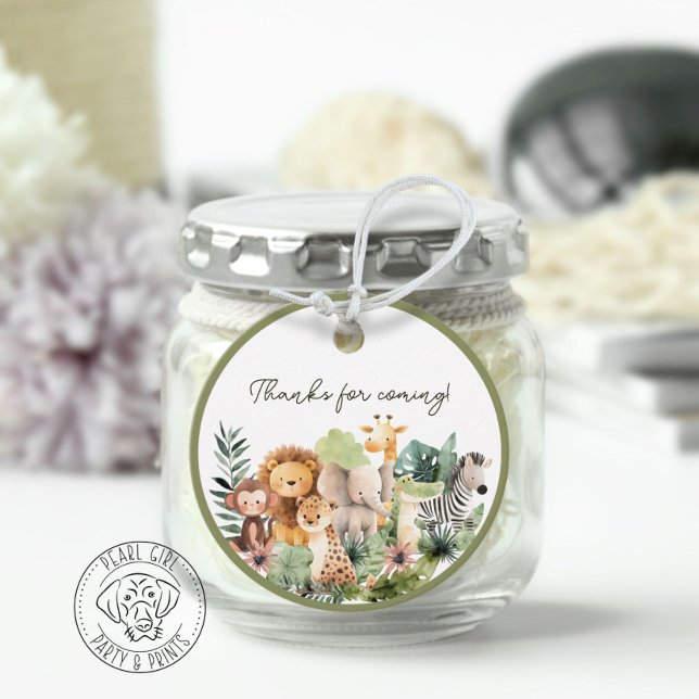 Baby Wild Animal Round Favor Tag Geschenkanhänger (Von Creator hochgeladen)