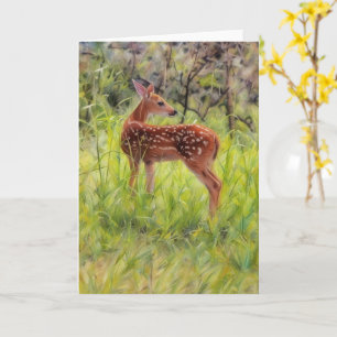 Baby Wild Deer Fawn Art Karte