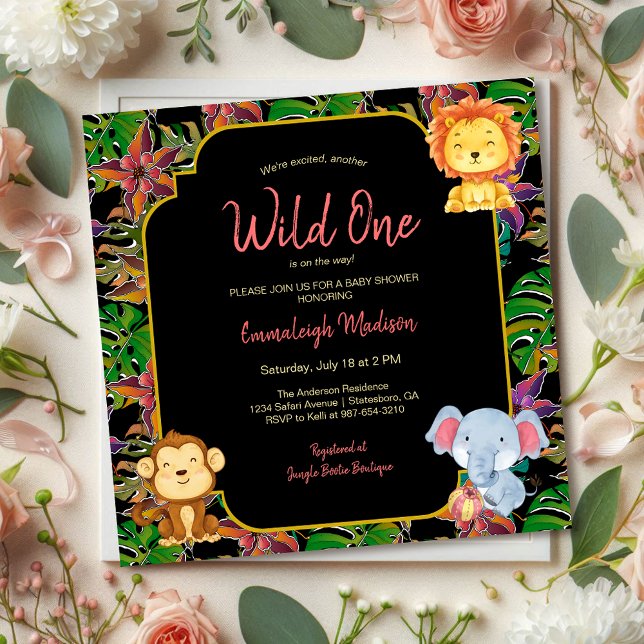 Baby Wild One Jungle Animals Einladung (Von Creator hochgeladen)