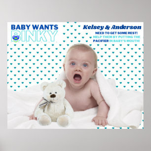Baby will Binky   Lustiges Baby Shower Spiel Poste Poster