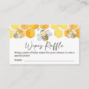 Baby Wipes Raffle Tickets Honey Bee Dusche Begleitkarte