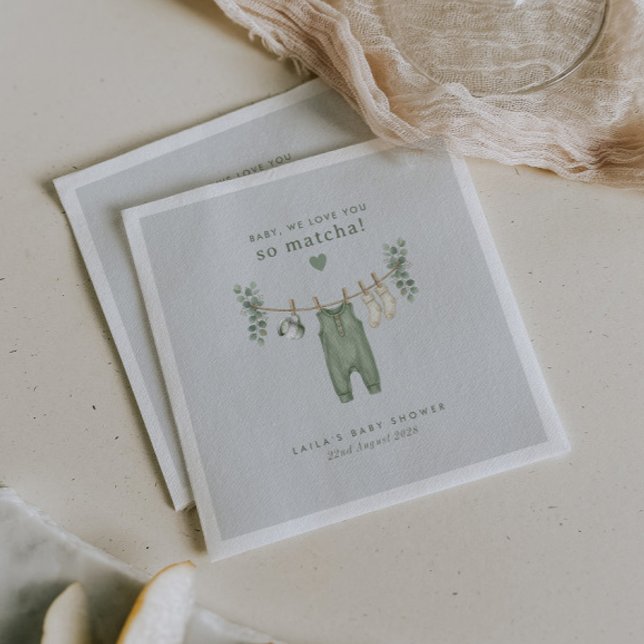 Baby, wir lieben dich so sehr Matcha! Papiertasche Serviette (Zazzle Baby, We love you so Matcha! Paper Napkin)
