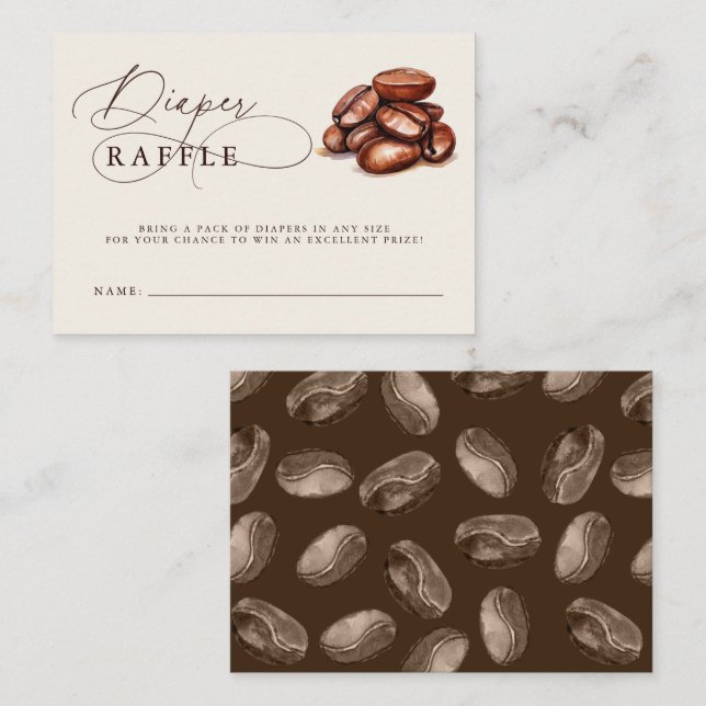 Baby wird Baby Duschdusche Windeln Raffle Begleitkarte (Vorne/Hinten)