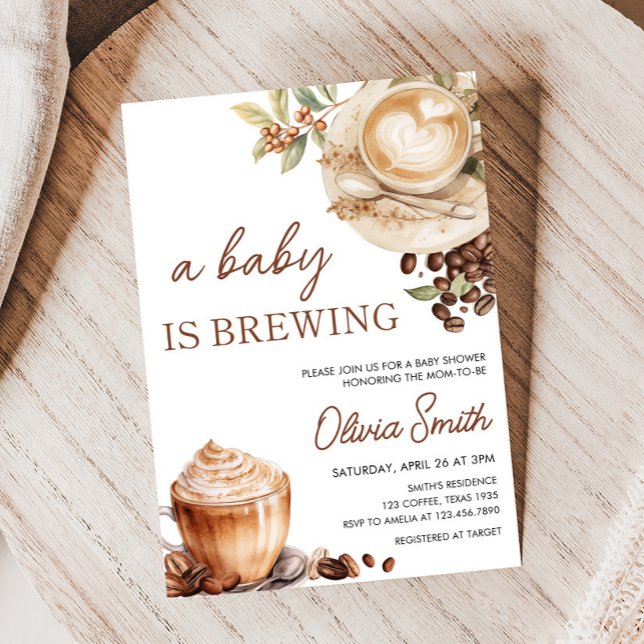 Baby wird Coffee Bean Baby Dusche brauen Einladung (Baby is Brewing Coffee Baby Shower Invitation)