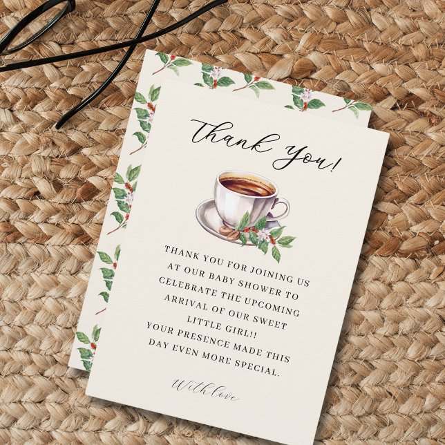 Baby wird Coffee Brown Baby Shower Dankeskarte (Von Creator hochgeladen)