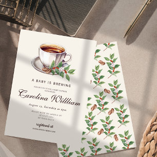 Baby wird Coffee Brown Baby Shower Einladung