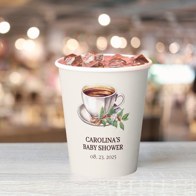 Baby wird Coffee Brown Baby Shower Pappbecher (Von Creator hochgeladen)