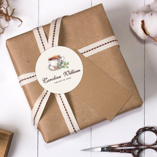 Baby wird Coffee Brown Baby Shower Runder Aufkleber