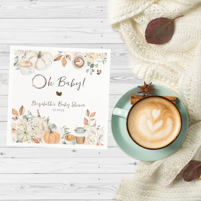 Baby wird gebraut | Herbstkaffee Babydusche Serviette (Von Creator hochgeladen)