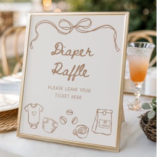 Baby wird Handgezeichnete Windelwindeln gebrauen Poster