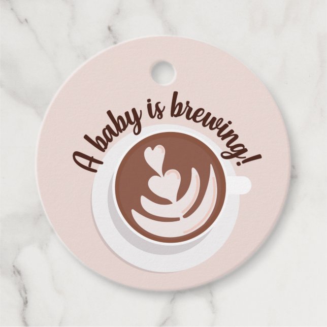 Baby wird Kaffee Brunch Baby Dusche Sprinkle Geschenkanhänger (Vorderseite)