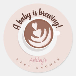 Baby wird Kaffee Brunch Baby Dusche Sprinkle Runder Aufkleber