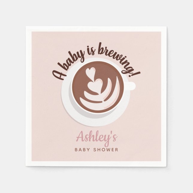 Baby wird Kaffee Brunch Baby Dusche Sprinkle Serviette (Vorderseite)