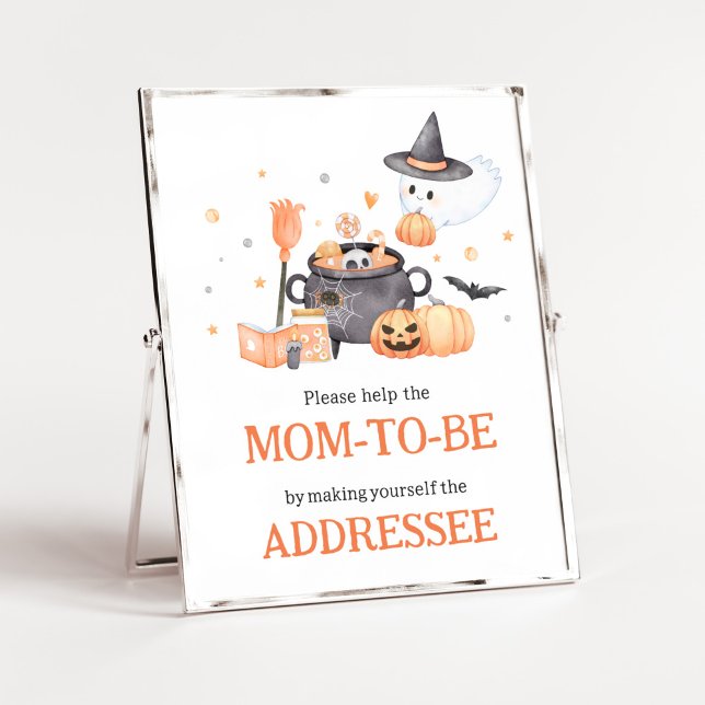 Baby wird Orange Envelope Station brauen Poster (Baby is Brewing Baby Shower Envelope Station Sign)