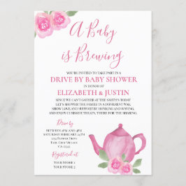 Baby wird Pink Teekanne mit Babydusche zubereiten Einladung