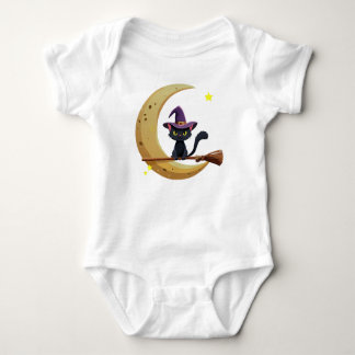 Baby Witch Kitty on Moon Baby Strampler