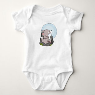 Baby Wolf heult auf dem Mond Strampler