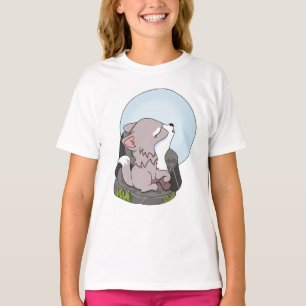Baby Wolf heult den Mond an T-Shirt