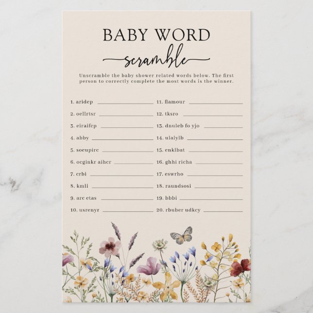 Baby Word Scramble (Vorderseite)