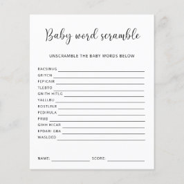 Baby Word Scramble | Baby Showspiel