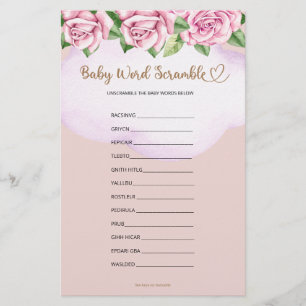 Baby Word Scramble Bear Girl Babydusche