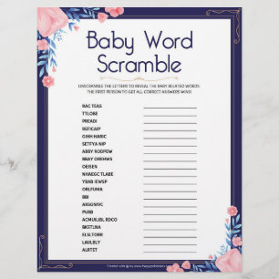 Baby Word Scramble [Blumenrahmen] Briefbogen