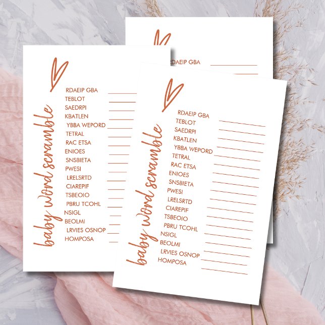 Baby Word Scramble Boho Herzlich Willkommen in der (Von Creator hochgeladen)