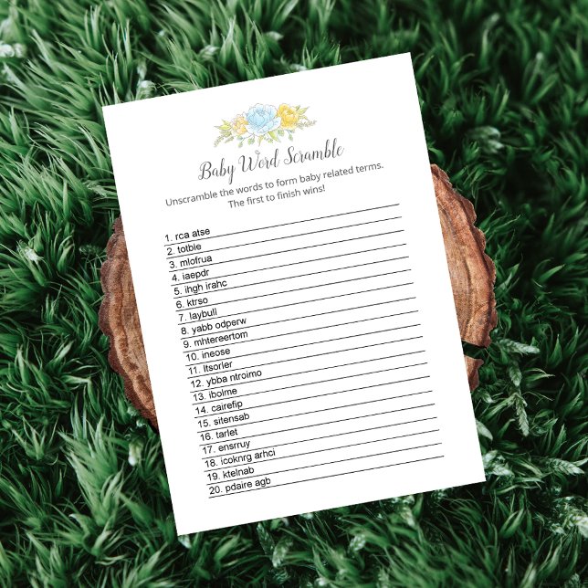 Baby Word Scramble Boy Teddy Bear Card Programm (Von Creator hochgeladen)